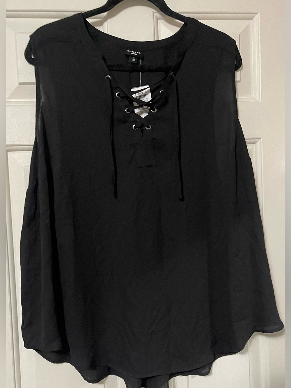 Torrid Black Lace-Up Blouse